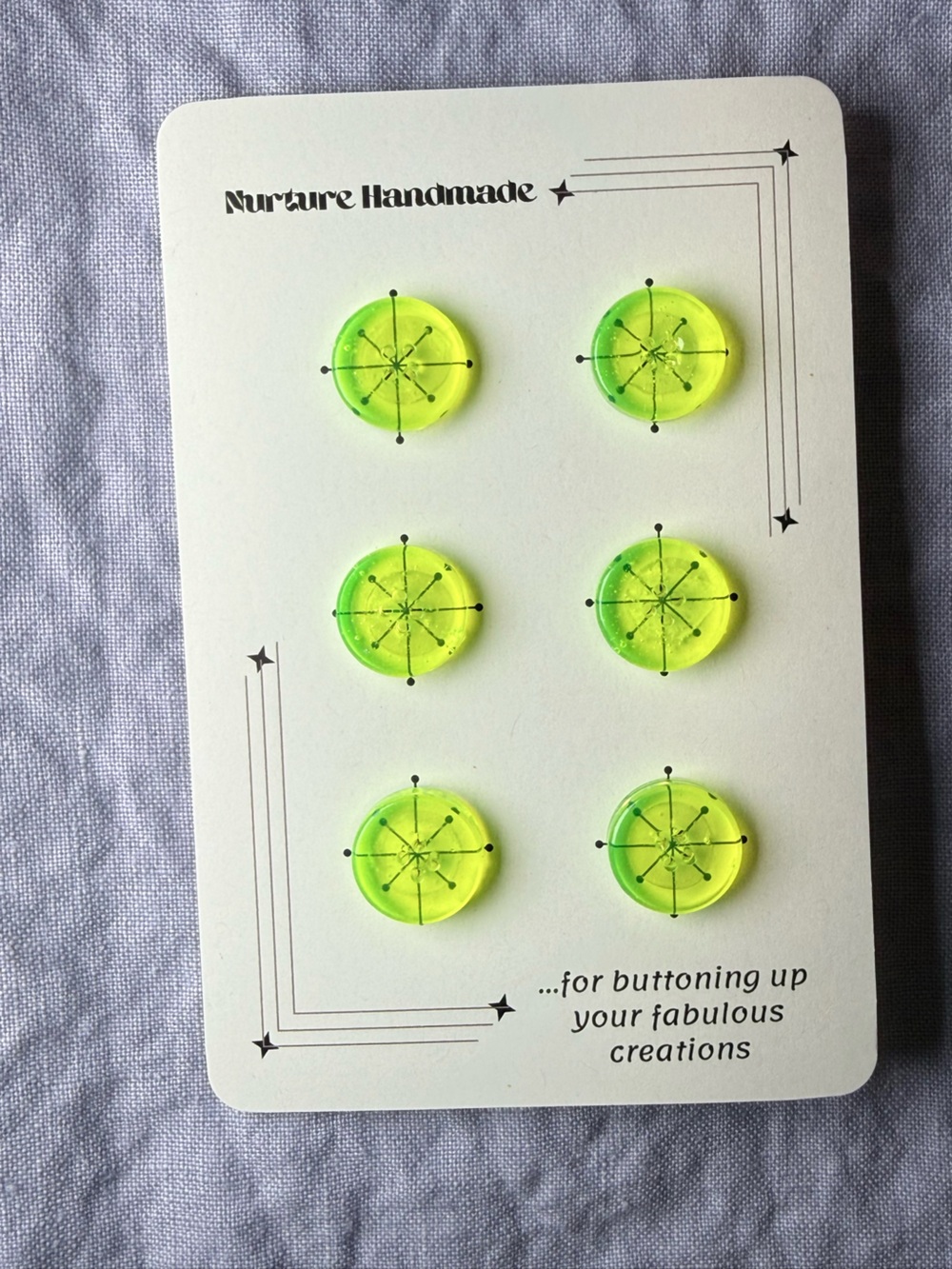 7/8” Neon Lime Round Buttons - Pack of 6